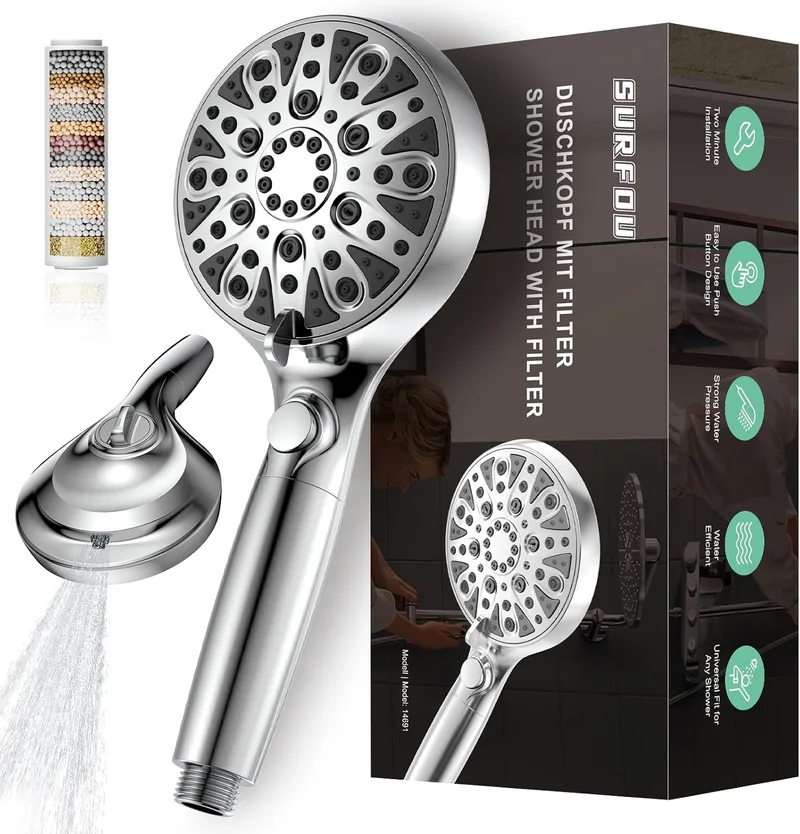 SURFOU ▫️ Cabeça de chuveiro com filtro, 8+2 padrões Cabeça de chuveiro ajustável, Cabeças de chuveiro de alta pressão, Cabeças de chuveiro, Cabeças de chuveiro, Cabeças de chuveiro, Cabeças de chuveiro, Cabeças de chuveiro, Cabeças de chuveiro, Cabeças de chuveiro, Cabeças de chuveiro, Cabeças de c