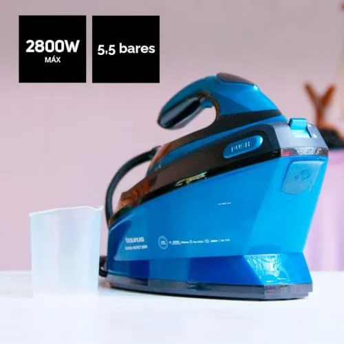 Taurus ▫️ Sliding Perfect 2800 - Centro de engomagem | Potência de 2800 W | Pressão de 5,5 bar | Ecrã digital | Cerâmica | Super vapor de 400 g/min | Modo ECO | Engomagem vertical | Azul 2