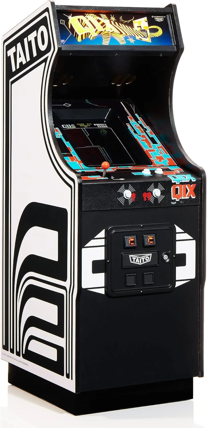 quarter arcades ▫️ Mini Arcade Qix Edição de Colecionador Numskull - Réplica autêntica em madeira à escala 1/4, ROM original, bateria recarregável e altifalantes de 3 W - para entusiastas da retro
