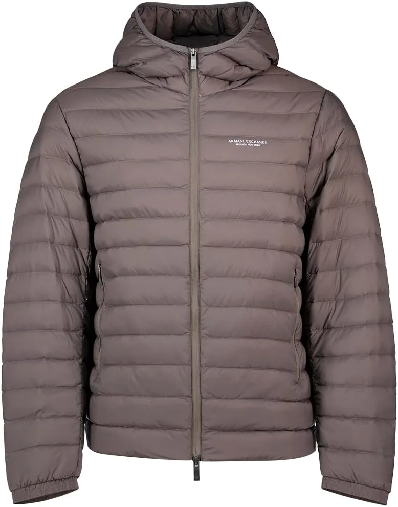 Armani Exchange ▫️ Casaco Essential, manga comprida acolchoada com logótipo de letras laterais para homem