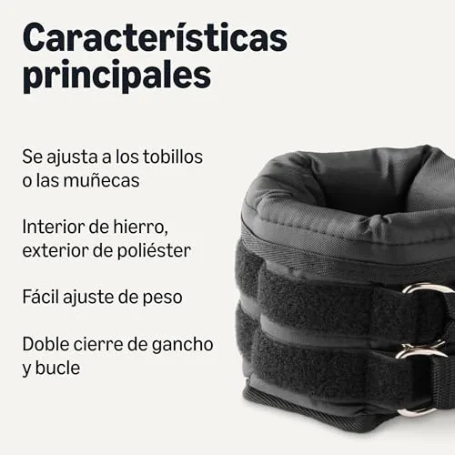 Amazon Basics ▫️ Pesos ajustáveis para o tornozelo e o pulso, para mulheres e homens, 1,13 kg cada, conjunto de 2 2