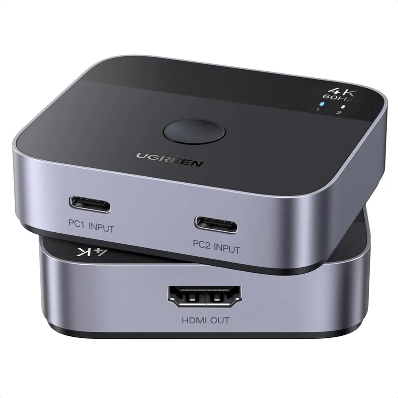 UGREEN ▫️ USB-C para HDMI 2.0, comutador 4K 60 Hz, 2 entradas e 1 saída, tipo C, 2K, 1080p, 240 Hz, HDR, EDID, Dolby Atmos, compatível com PC, MacBook Air/Pro, iPhone 15/16, PS5/4, Xbox, TV Stick, Chromecast, TV Box