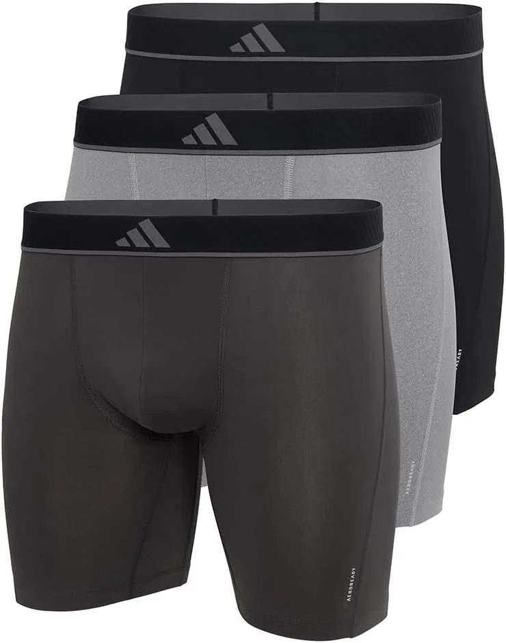 adidas ▫️ Cuecas boxer Athletic Fit em microfibra (conjunto de 3) Roupa interior masculina (conjunto de 3)