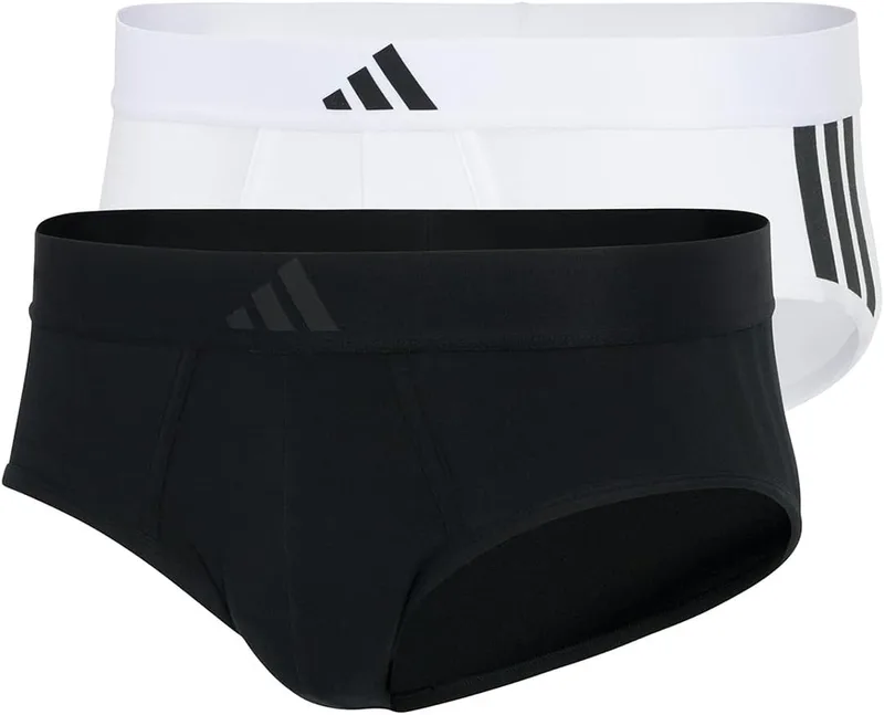 adidas ▫️ Roupa interior masculina - Conjuntivo, embalagem de 2 unidades - Cueca de cintura baixa (2pk) - Active Flex Cotton 3 Stripes Roupa interior masculina