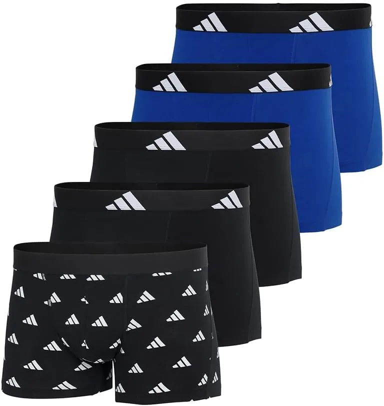 adidas ▫️ Trunk (5 unidades) - Active Flex Cotton - Roupa interior confortável