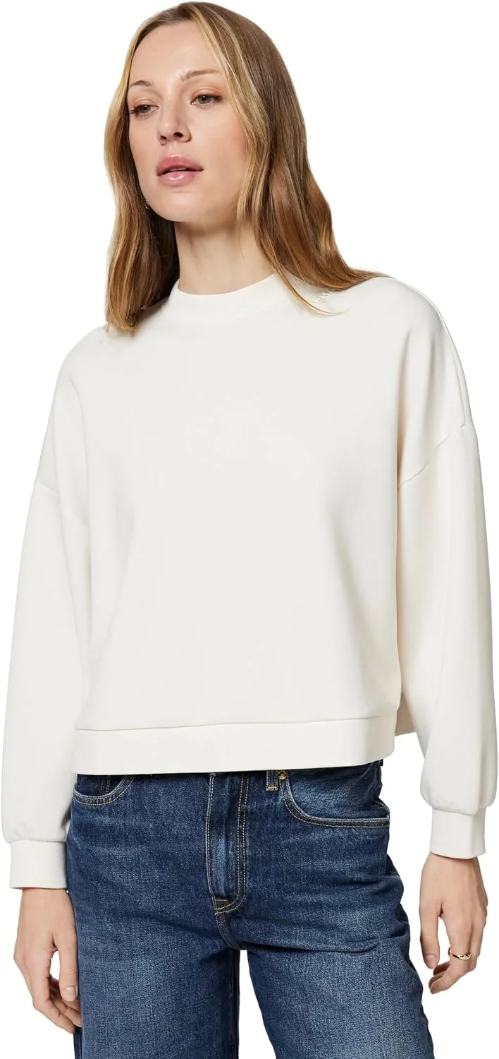Armani Exchange ▫️ Camisola de manga comprida para mulher, com logótipo em letras, corte descontraído, cor branca, M, ISO, M