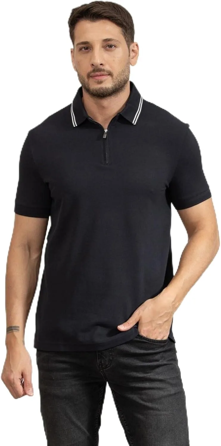 Armani Exchange ▫️ Urban, Camisola pólo de manga curta com fecho de correr para homem