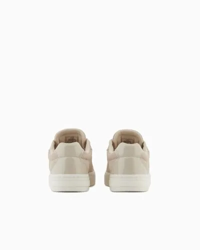 Armani Exchange ▫️ London, Couro Genuíno, Logótipo Dourado, Ténis para Mulher 3