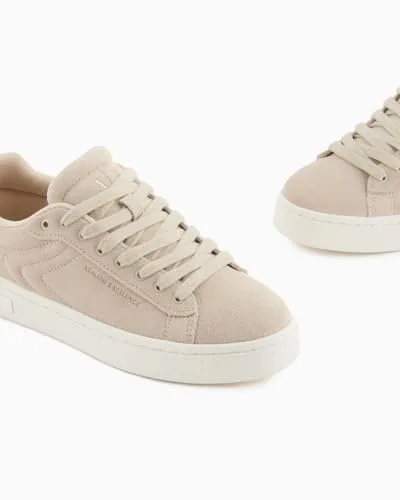 Armani Exchange ▫️ London, Couro Genuíno, Logótipo Dourado, Ténis para Mulher 6
