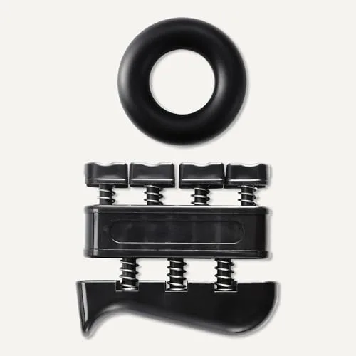Amazon Basics ▫️ Conjunto de 5 peças para fortalecer a força de preensão e os antebraços, cor preta 3