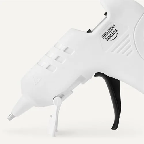 Amazon Basics ▫️ Kit de pistola de cola quente com 30 barras de cola, 20 W, ficha da UE, branco 3