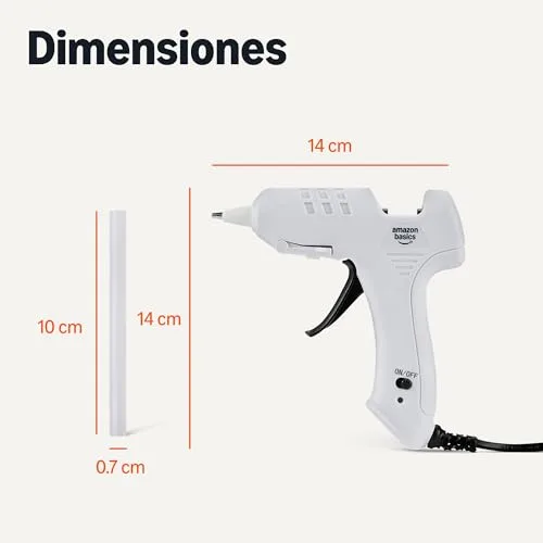Amazon Basics ▫️ Kit de pistola de cola quente com 30 barras de cola, 20 W, ficha da UE, branco 4