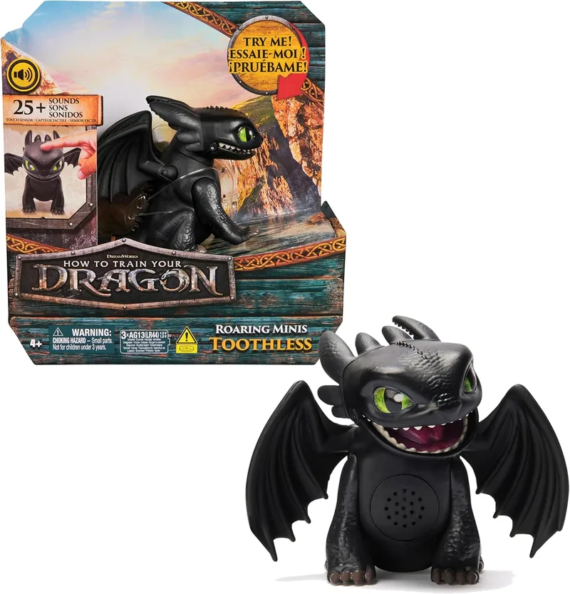 Dreamworks Dragons ▫️ Mini figura interactiva do dragão desdentado de Como treinar o teu dragão, mexe as asas e a cabeça e + 25 sons! - 6074239 - Brinquedos para crianças 4 anos + - Prenda para uma criança 4 anos +