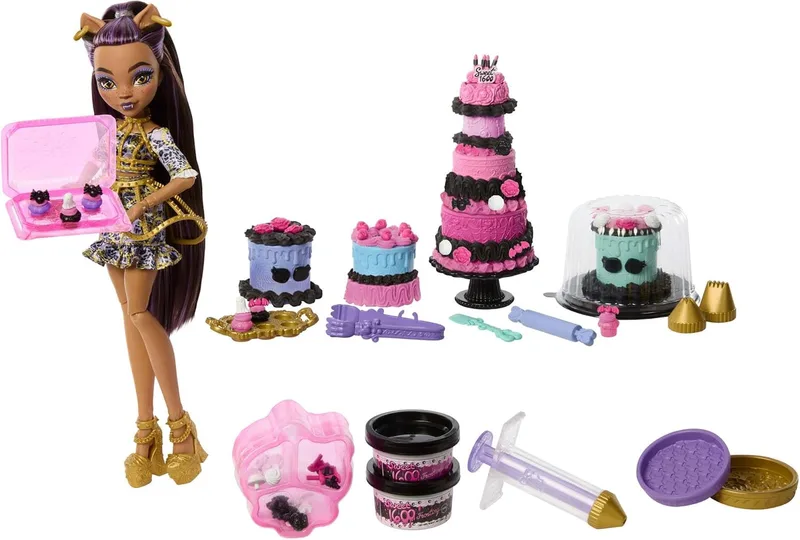 Monster High ▫️ Kit de Aniversário «Scary Sweet» : Bolos com a boneca Clawdeen Wolf