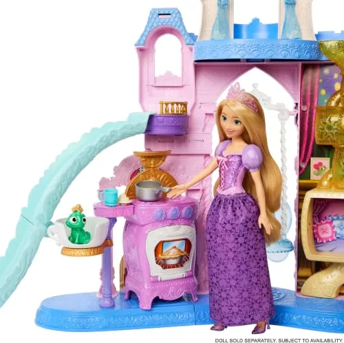 Mattel ▫️ Princesas da Disney Palácio dos Animais de Estimação Conjunto de brincar com 7 zonas de brincar, 3 animais de estimação, mobiliário e 17 acessórios, com mais de 65 cm de altura, inspirado nos filmes, JBF96 3
