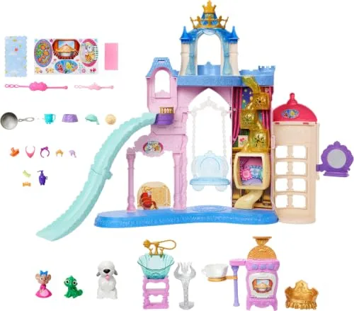 Mattel ▫️ Princesas da Disney Palácio dos Animais de Estimação Conjunto de brincar com 7 zonas de brincar, 3 animais de estimação, mobiliário e 17 acessórios, com mais de 65 cm de altura, inspirado nos filmes, JBF96 4