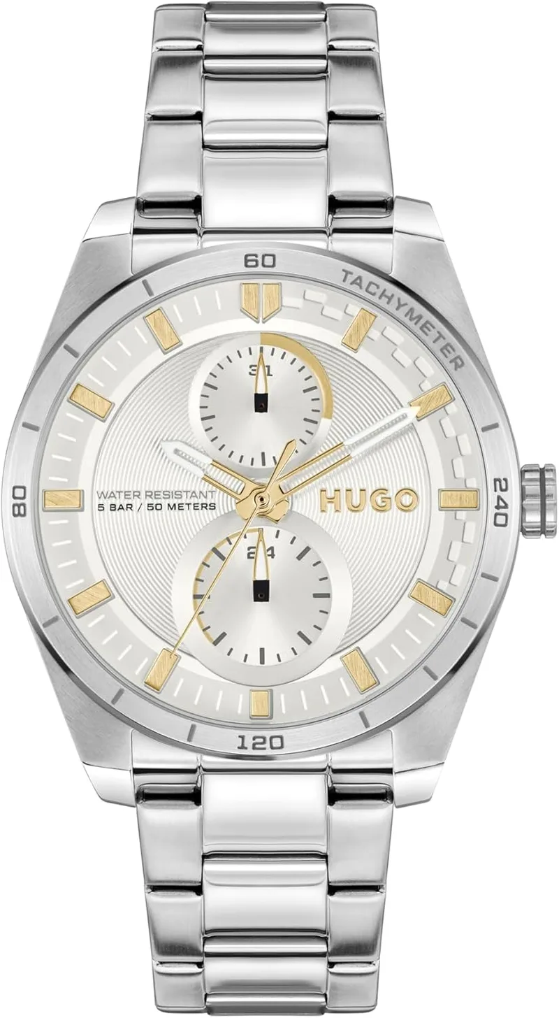 HUGO ▫️ Relógio de Quartzo Analógico Multifunções Multifunções para Mulher #Fast FOR Her Collection com bracelete em aço inoxidável