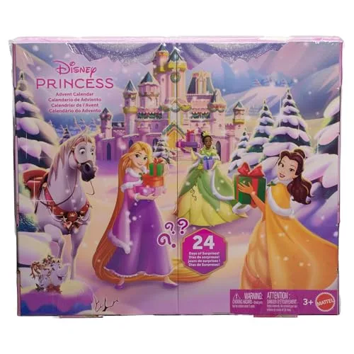 Mattel ▫️ Calendário do Advento Disney Princess com bonecas Rapunzel e Tiana 6