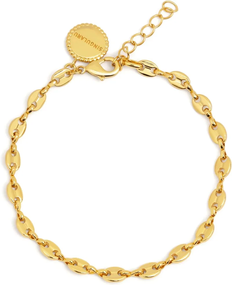 SINGULARU ▫️ Pulseira Calabrote. Latão com acabamento dourado de 18kt. Pulseira elegante com comprimento 16 cm + 3 cm Joalharia de senhora