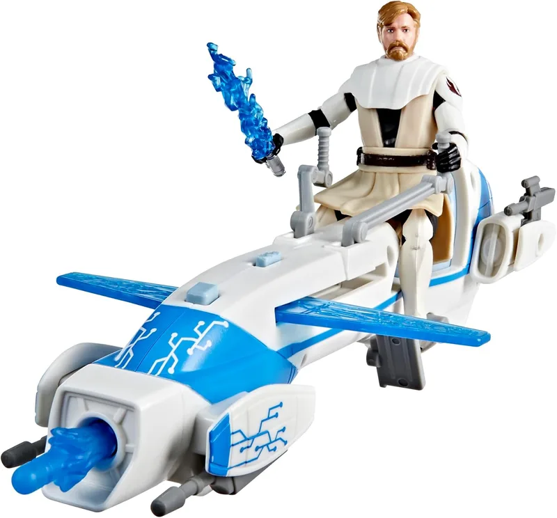 Star Wars ▫️ Epic World of Action, OBI-WAN Kenobi Figura de 10 cm e Speeder Bike BARC