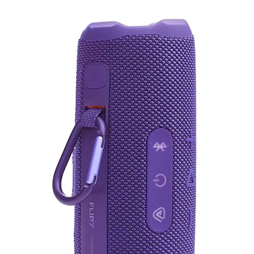JBL ▫️ Flip 7: Altifalante portátil à prova de água e resistente a quedas, som Pro Bold com IA Sound Boost, 16 horas de autonomia e sistema PushLock com acessórios intercambiáveis (roxo) 4