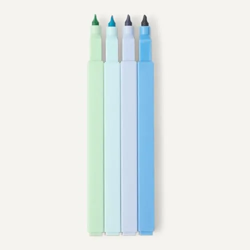 Amazon Basics ▫️ Conjunto de marcadores em tons pastel, tinta que não traspassa o papel, para Bíblias, ponta biselada, embalagem de 10, sortido 3