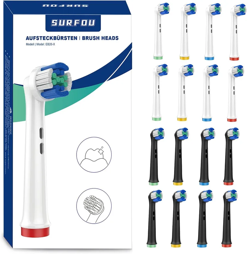 SURFOU ▫️ 16 peças de recargas Oralb, cabeças de escova de dentes eléctricas Oral B de substituição, cabeças de escova de dentes limpas de substituição, cabeças de escova de dentes limpas de substituição, cabeças de escova de dentes eléctricas Escova
