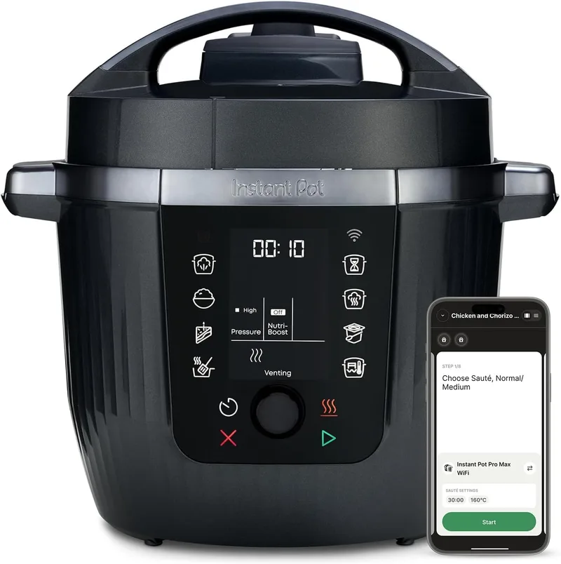 Instant Pot ▫️ Pro: Panela múltipla 5,7 L 10 em 1: Preta, Panela de pressão, Panela lenta, Panela de arroz, Frigideira, Máquina de iogurte, Aquecedor de alimentos, Vaporizador, Panela a vácuo, Cozimento