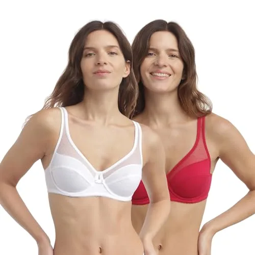 Dim ▫️ Conjunto de 2 sutiãs de grande capacidade com aros «Generous Cotton Bio» para mulher 2