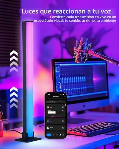 LuminexDesigns ▫️ Barra de luz LED RGB de 25 cm VYBE Desk 6