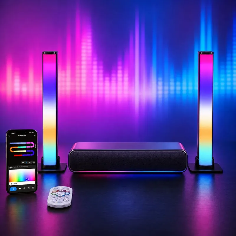 LuminexDesigns ▫️ Barra de luz LED RGB de 25 cm VYBE Desk