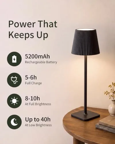 LuminexDesigns ▫️ Candeeiros de mesa de cabeceira sem fios, recarregáveis VELA TL02 2
