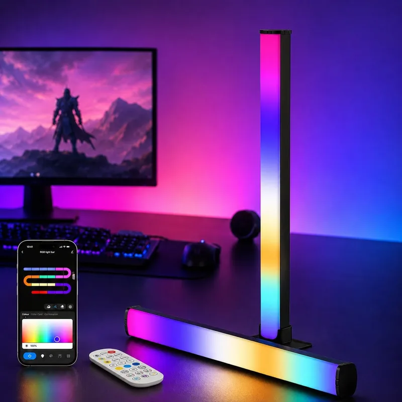 LuminexDesigns ▫️ Barra de luz LED RGB para TV e jogos, 40 cm – Sincronização musical e controlo por aplicação para iluminação e decoração