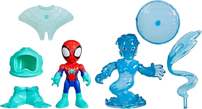 Spidey and his Amazing Friends ▫️ Marvel Water-Webs Spidey e Hydro-Man Toys, figuras de ação de 7,6 cm, brinquedos de super-heróis para crianças a partir dos 3 anos.