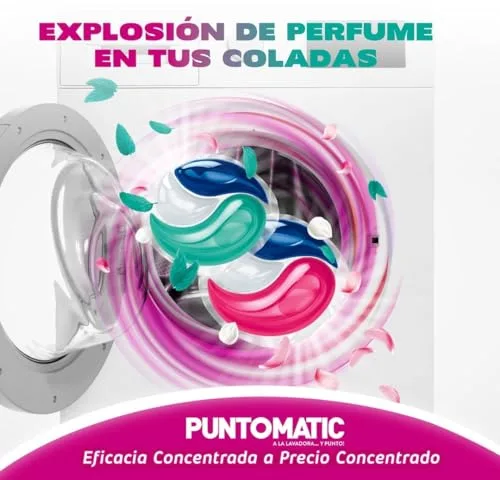 Puntomatic ▫️ Cápsulas florais de três compartimentos | Detergente para roupa branca e de cor | Removedor de manchas | 22 lavagens (Embalagem de 3) 7