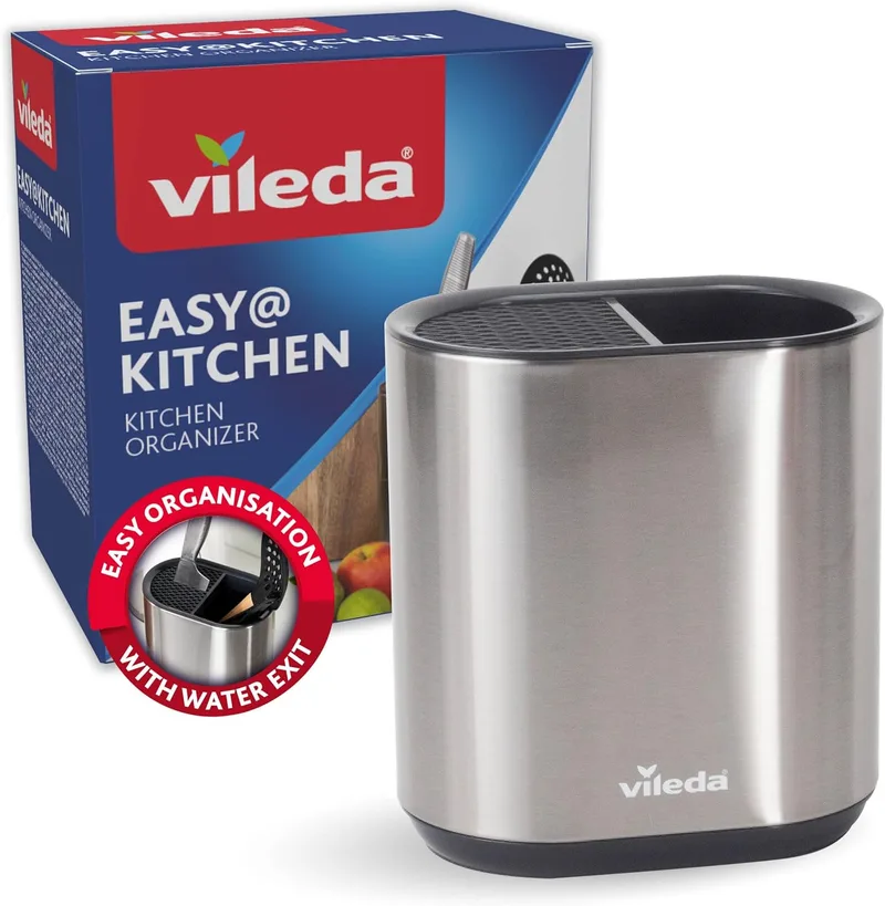 Vileda ▫️ Organizador de cozinha em aço inoxidável - Suporte de utensílios de cozinha - Suporte de utensílios de cozinha - Suporte de utensílios de cozinha - Suporte de utensílios de cozinha - Suporte de colheres de cozinha