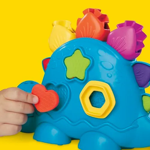 Play-Doh ▫️ Hasbro, Dinossauro, Formas e Cores, Brinquedos de Arte e Trabalhos Manuais, Materiais Artísticos para Crianças a partir dos 2 anos, 6 frascos, Plastilina colorida, Criatividade, Presente 6