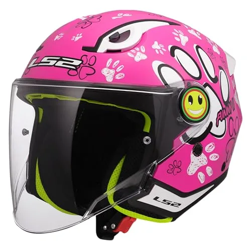 LS2 ▫️ Capacete de Moto Tipo Jet para Crianças FUNNY II PAWS Gloss Pink, L 2