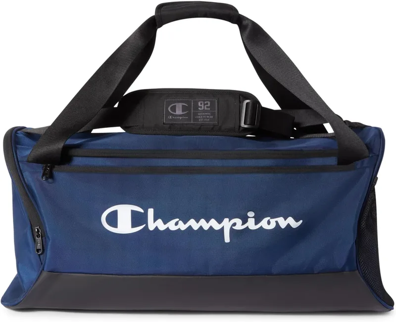 Champion ▫️ Legacy - Saco de lona médio para homem, Tamanho único, Azul, Azul, Tamanho único, Regular