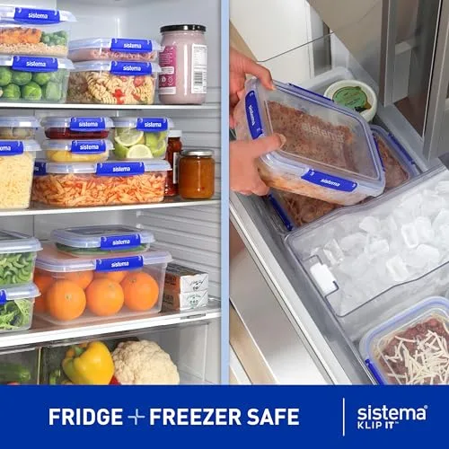 Sistema ▫️ KLIP - Recipientes herméticos para alimentos IT | Recipientes herméticos e empilháveis para refeições preparadas | Lancheiras escolares e recipientes pequenos | 18 unidades (9 recipientes e respetivas tampas) 6