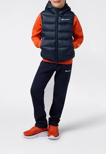 Champion ▫️ Legacy Outdoor (220341) - Colete acolchoado de nylon Cirè claro, 35 gr, com logótipo em letras pequenas e gola alta, para homem 3