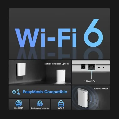 TP-Link ▫️ RE500XD - Repetidor Wi-Fi 6, AX1500, banda dupla, design vertical 3