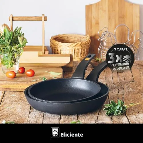 BRA ▫️ Efficient | Conjunto de 2 frigideiras de 20-24 cm, em alumínio fundido com revestimento antiaderente 3