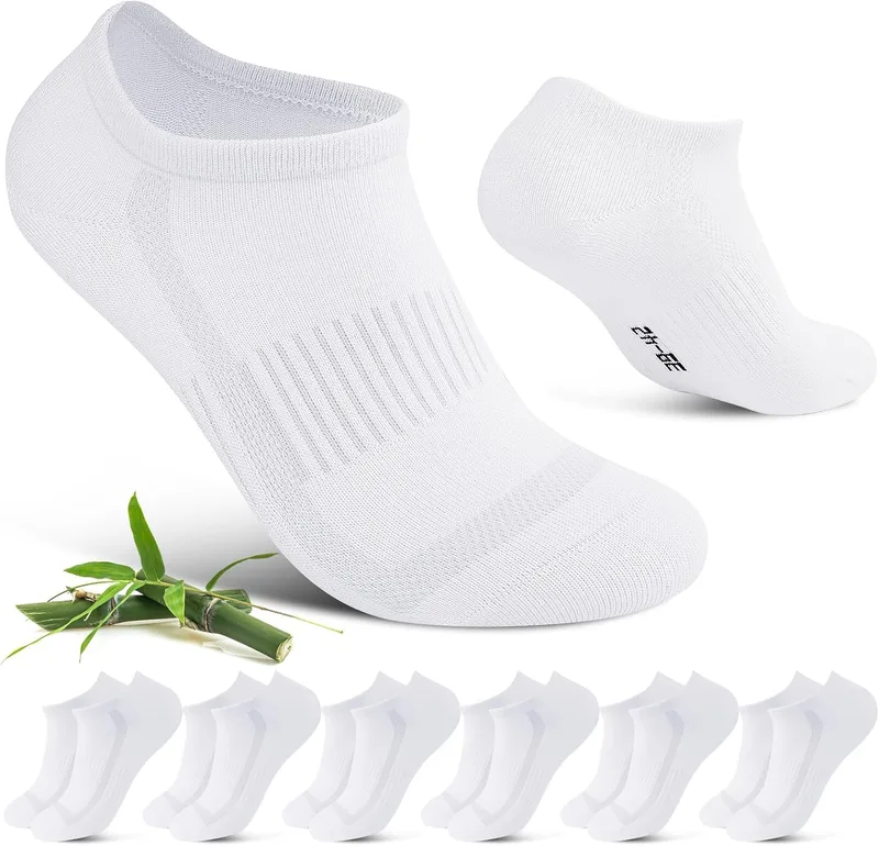 Cirorld ▫️ Meias desportivas para homem e mulher, de bambu, respiráveis, para correr, de algodão, 6 pares