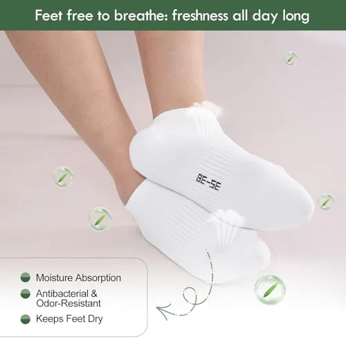 Cirorld ▫️ Meias desportivas para homem e mulher, de bambu, respiráveis, para correr, de algodão, 6 pares 3