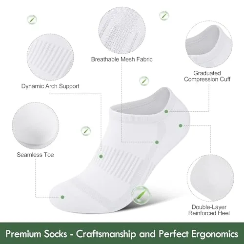 Cirorld ▫️ Meias desportivas para homem e mulher, de bambu, respiráveis, para correr, de algodão, 6 pares 7