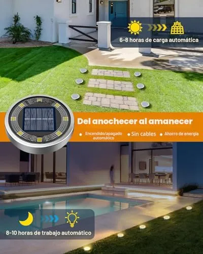 btfarm ▫️ 8 unidades de luzes LED solares para exterior, para jardim e solo, 8 luzes LED solares 2
