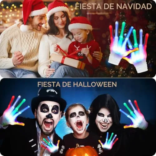 OFFCUP ▫️ Luvas com iluminação LED e 6 modos de luz fluorescente LED para dançar no Carnaval, concertos e festas de Halloween 5