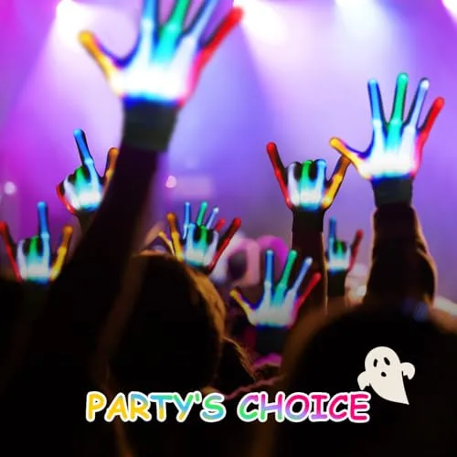 OFFCUP ▫️ Luvas com iluminação LED e 6 modos de luz fluorescente LED para dançar no Carnaval, concertos e festas de Halloween 6