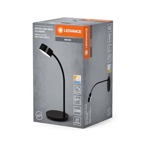 LEDVANCE ▫️ Office Line Desk Cylinder 4,8 W, CCT, regulável, preto 4